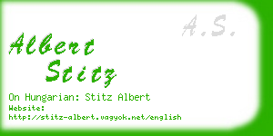 albert stitz business card